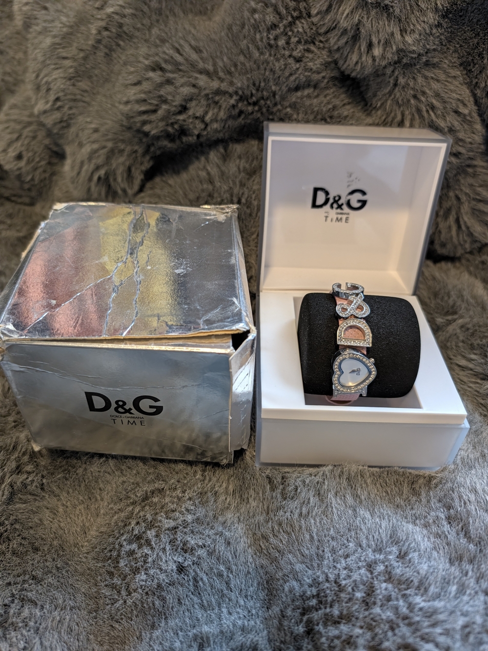 D&G Pink Crystal Accent Women's Bracelet Watch